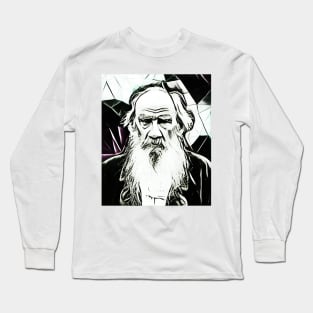 Leo Tolstoy Black and White Portrait | Leo Tolstoy Artwork 5 Long Sleeve T-Shirt